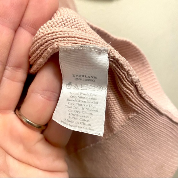 Everlane The Soft Cotton Square Crew Knit Sweater Blush Pink Size Small - Picture 7 of 7
